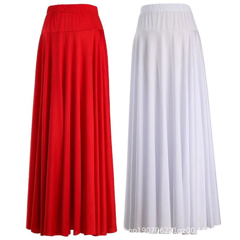 Plus Size Elegant Plus Size Women's Long Dress For Dancing And Commuting Stylish Square Dance Skirt With Wide Hemline For Soc...