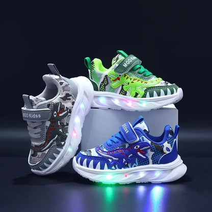 2025 New  Boys Led Lighted Shoes Fashion Children's Casual Sneakers Kids Luminous Shoes Sport Shoes Lighted Shoes