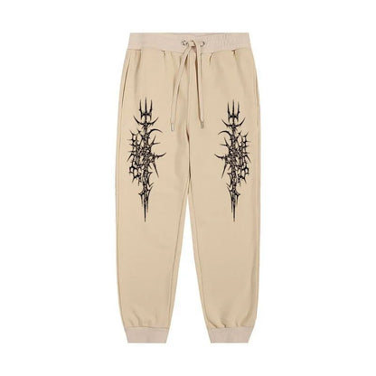 Calça esportiva masculina estampada de cintura, casual para rua, adequada para esportes ao ar livre e lazer, calça para corrida pura