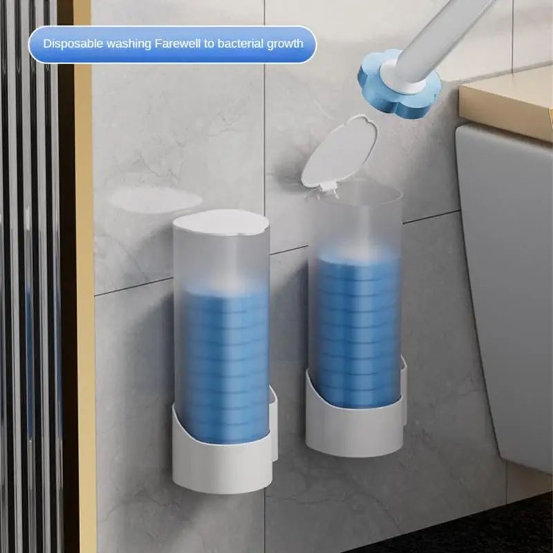 Disposable Toilet Brush Wall-Mounted Cleaning Tool for Bathroom Replacement Brush Head Toilet Cleaning Brush Set Wc Accessories