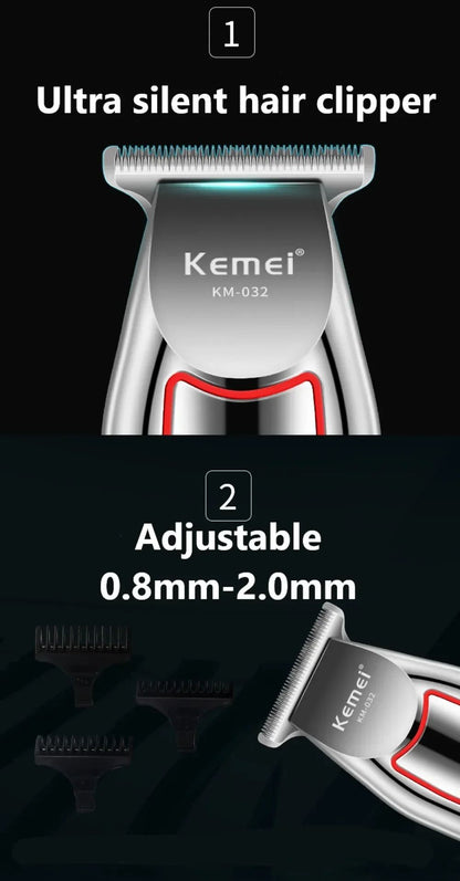 Kemei Hair Clipper for Men Cordless Beard Trimmer Hair Trimmers Set Shaver Hair Cutting Machine Clippers for Barber KM-032