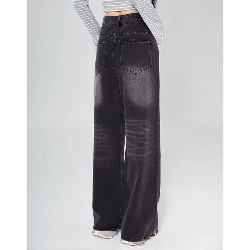 Summer Men Baggy Jeans Unisex Vintage American Style Straight Wide Leg Denim Pants Fashion Brand Hot Sale Casual Trousers
