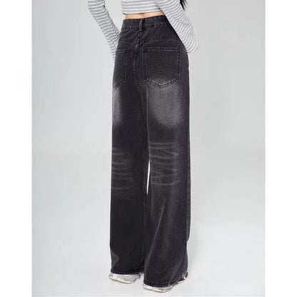 Summer Men Baggy Jeans Unisex Vintage American Style Straight Wide Leg Denim Pants Fashion Brand Hot Sale Casual Trousers