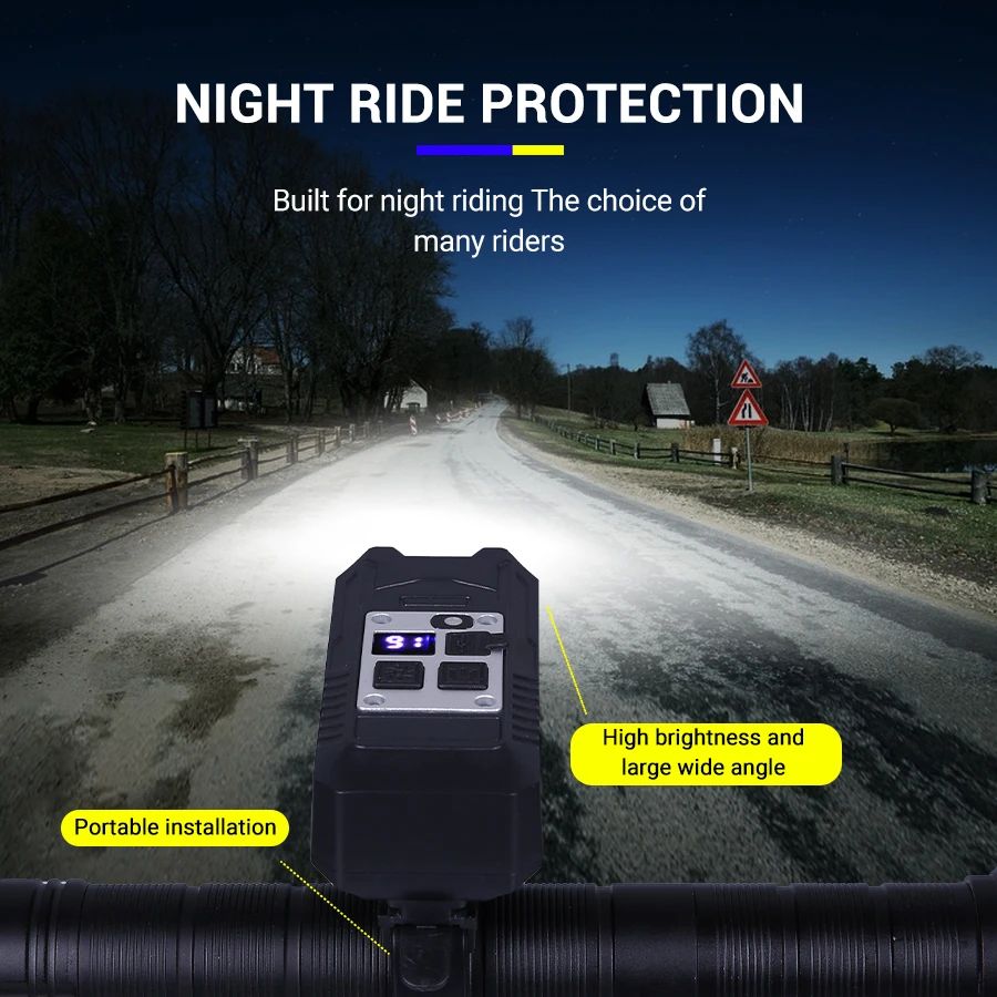 Rechargeable Bike Bicycle Front Lights 9 LED MTB Road Bike Headlight Tail Warning Lamp Waterproof Flashlight Cycling Accessories