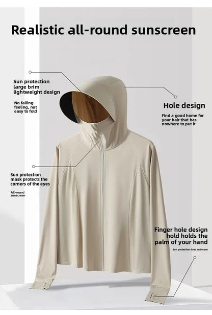 Neutral Hooded Sports Running Jacket Lightweight Quick Drying Suitable Outdoor Running Fitness Travel Commuting Sun Protection