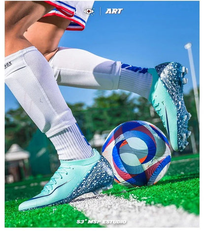 New Men Women Professional Football Boots Cleats Grass Training Match Sport Soccer Shoes FG/TF Ultra-light Non-slip Unisex