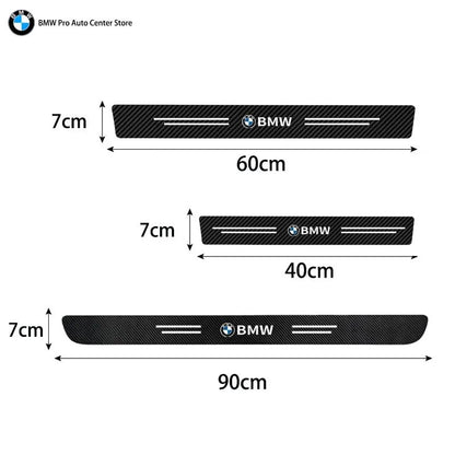 Car Door Automobile Scraper Protection Universal Pedal Protection Sticker Carbon Fiber Grain Automobile Threshold Strip For BMW
