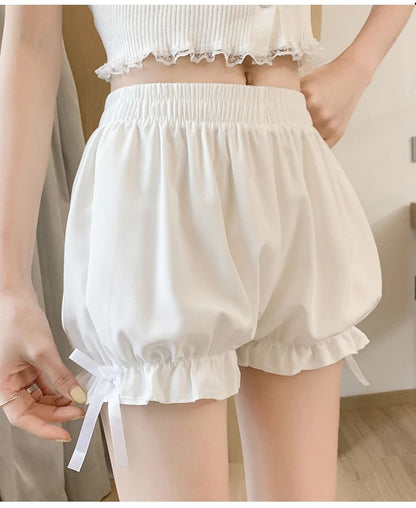 Summer Women's Shorts Bow Lace Thin Anti-exposure JK Lolita Pumpkin Leggings Outerwear Loose Bloomer Shorts Safety Pants