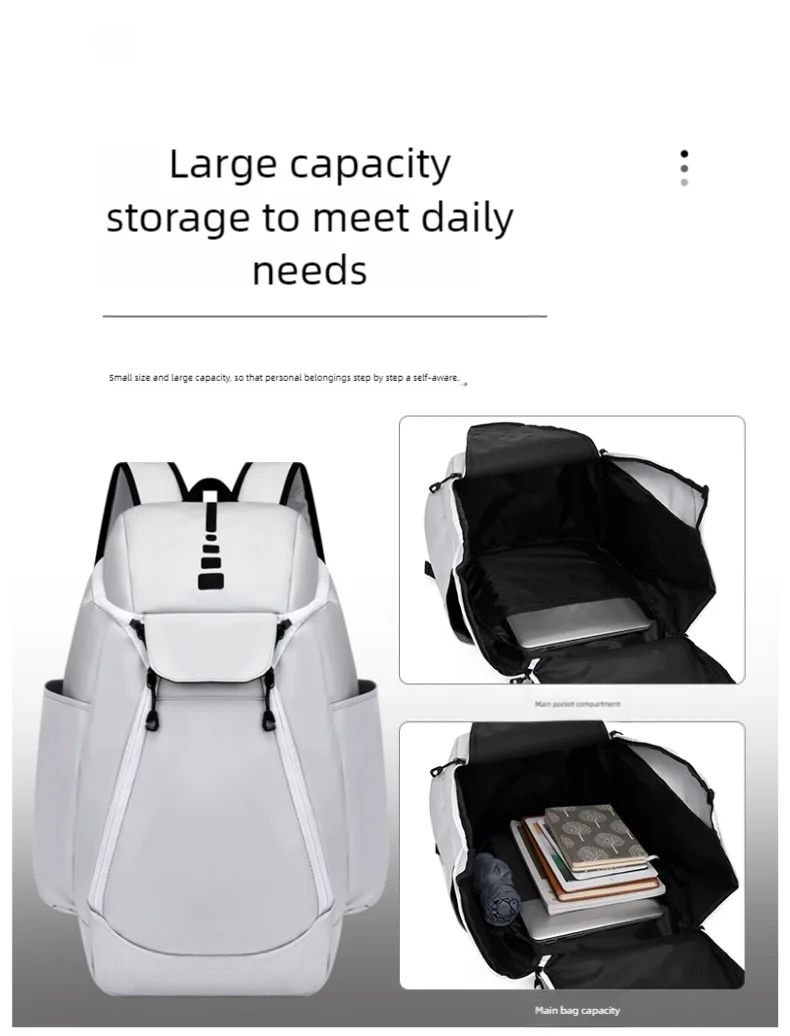 Mochila de basquete de grande capacidade com logotipo personalizado, bolsa de treinamento multifuncional para atividades ao ar livre com número impresso, bolsa esportiva de basquete e futebol