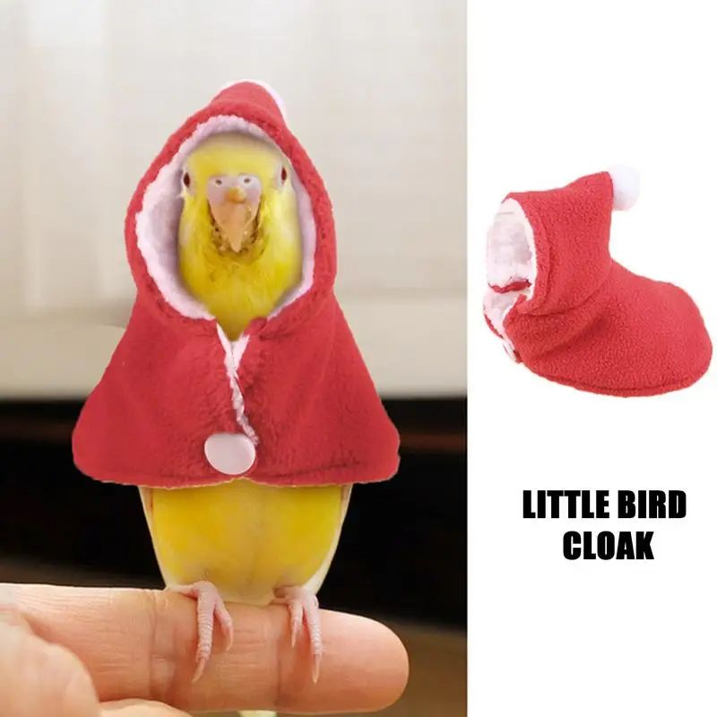 Bird Christmas Hoodie Roupa para Pássaros Roupa Quente de Inverno para Pássaros de Estimação Fantasia para Festas de Natal Suprimentos para Pássaros de Estimação Roupas para Pequenos Animais