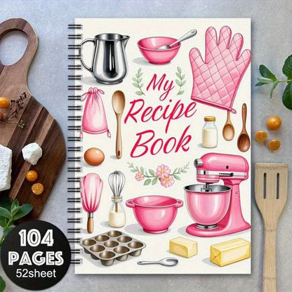 1 Recipe Notebook A kitchen planner with cute cooking patterns and pastel-colored food journal for home cooks and meal planners