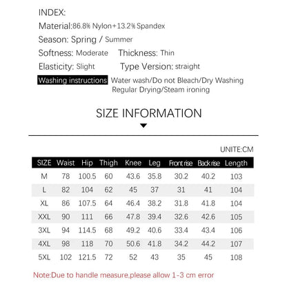 TFETTERS Brand Summer Men Pants New Elastic Waist Casual Solid Color Pants Ice Silk Thin Straight Breathable Loose Sweatpant Men