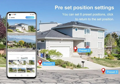 8MP 4K WiFi Camera Dual Lens Dual Screen Wireless Outdoor Surveillance Human Detect Security Protection Two Way Audio PTZ IP Cam