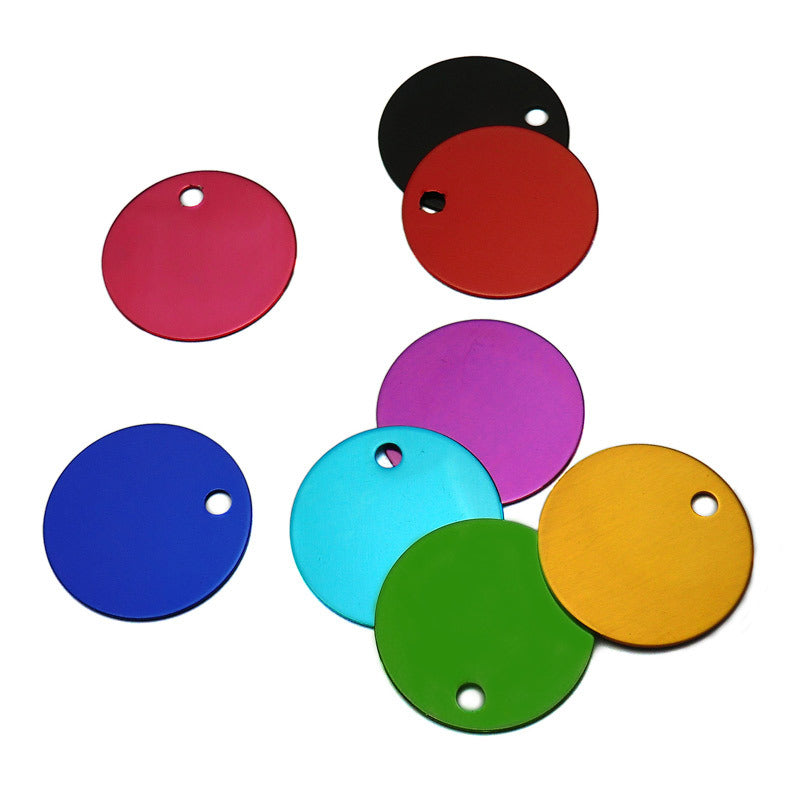 Wholesale 100Pcs Round Tags Dog Pet Id Tags Aluminum Anodizing NamePlate Engraved Dog Number ID Tag Card Charm Personalized