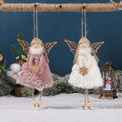 Christmas plush antlers angel girl pendant Christmas tree pendant creative doll pendant gift
