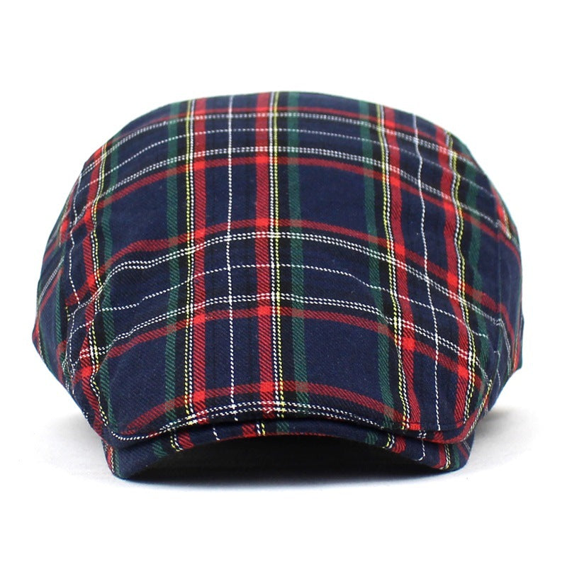 Beret British Plaid Peaked Cap Newsboy Cap Colorful Style Women Men's Forward Hat