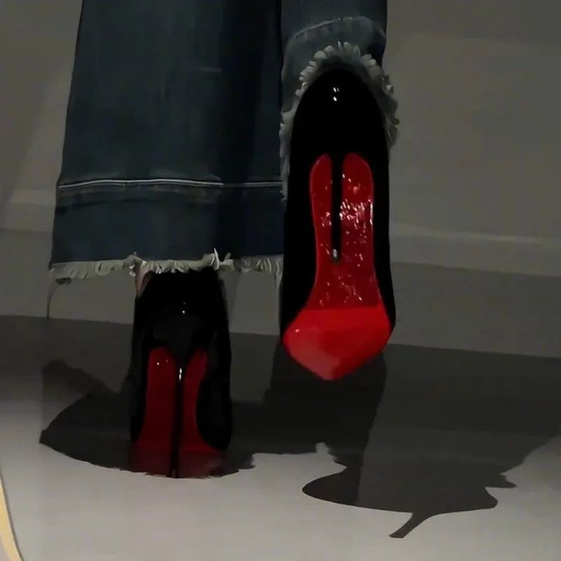 Women's High Heels 2024 New Rhinestone Red High Heels Large Size Women's Wedding Shoes Pointed Toe Women's High Heels Zapatos