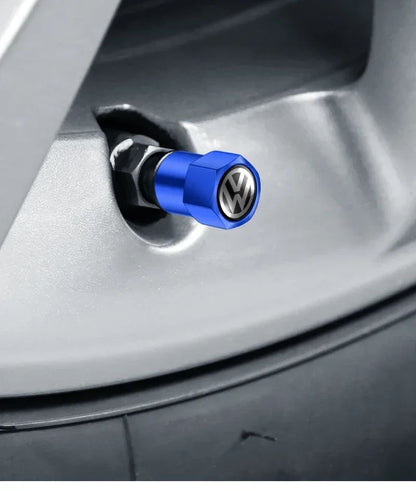 4 Peças Tampas de Válvula de Pneu de Roda de Carro de Liga de Alumínio 3D Para Volkswagen VW Golf 4 5 6 7 Jetta Polo Caddy GTI Bora MK7 Fusca Passat b6