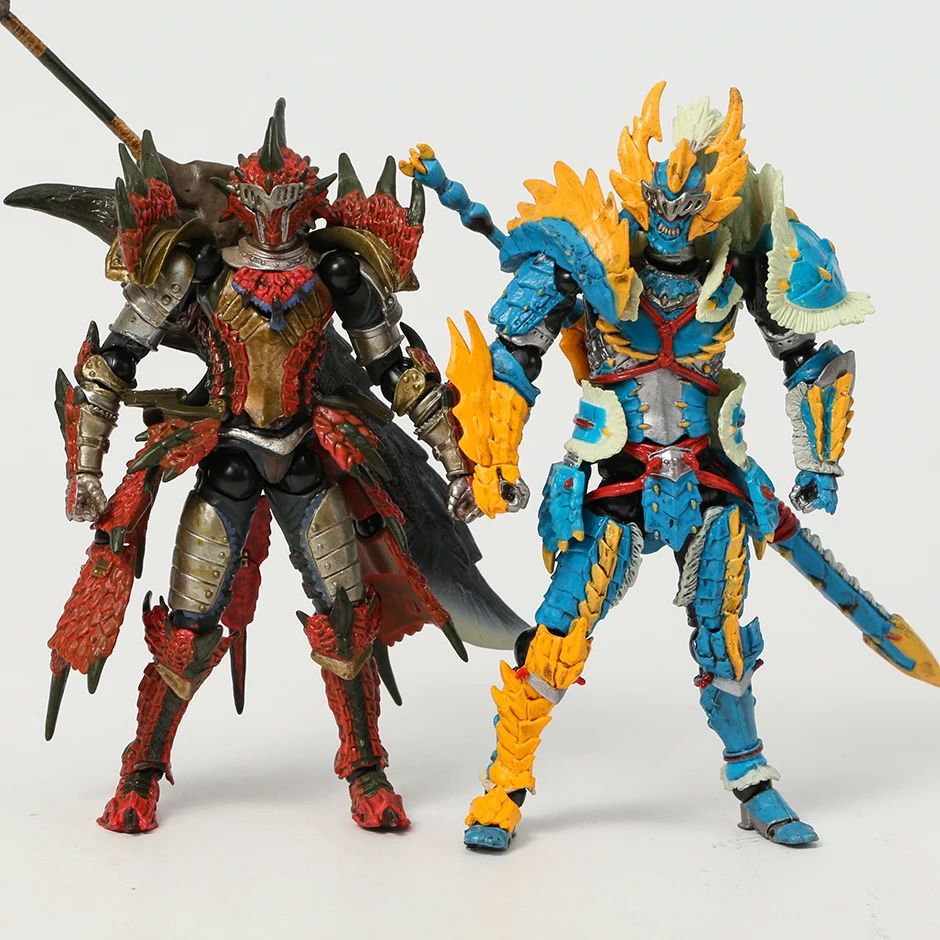 Modelo de brinquedo colecionável do boneco de ação do espadachim com armadura de Zinogre/Rathalos de Monster Hunter para presente de Natal