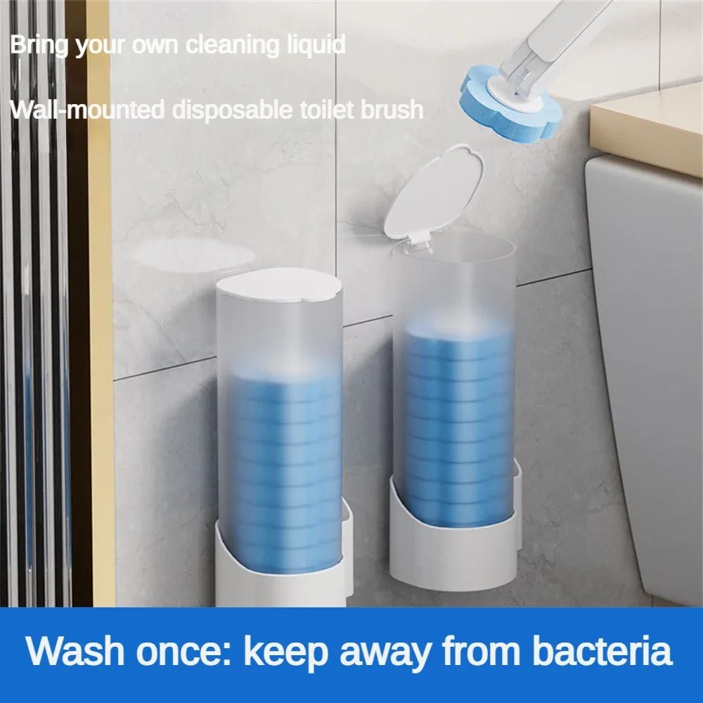 Disposable Toilet Brush Wall-Mounted Cleaning Tool for Bathroom Replacement Brush Head Toilet Cleaning Brush Set Wc Accessories