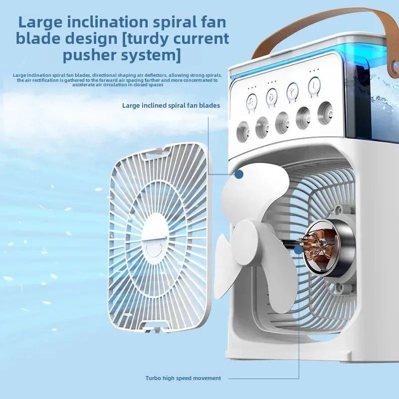 Portable 3 in 1 Mini Ac Air Cooler Fan for Home Products Conditioner Household Small Night LED Humidifier Lights Camping Room