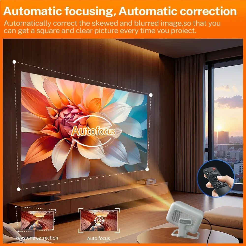Upgrated HY300 Projector Native 1080P Support 4K 450ANSI Projector X3AQ Wifi6 & BT5.4 Android 11.0 System Beamer Portable Cinema
