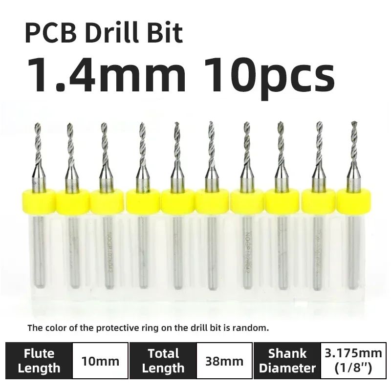 Broca PCB 10pcs Conjunto de Brocas Micro Diâmetro de Aço Tungstênio 1/8" Cabo Fixo Mini Broca CNC 0.1-3.175mm