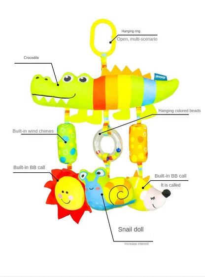 Brinquedos para Bebês de 0, 3, 6, 12 Meses, Brinquedo de Pelúcia com Atividades de Arco-Íris para Pendurar no Carrinho de Bebê, Cadeirinha de Carro, Berço, Viagem, Brinquedos Sensoriais para Bebês