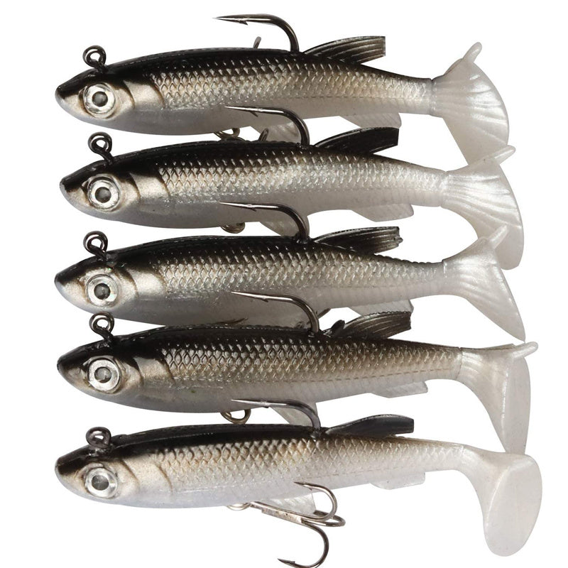 Kit 5 Peças Isca de Pesca Isca Macia 8cm/2.8in Isca Artificial Anzóis Legais