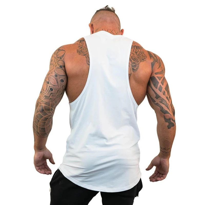 TRAIN LIKE A MACHINE Cotton Bodybuilding Tank Top Mens Workout Singlets Fitness Stringer Clothing  Sleeveless Men's casual vest