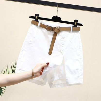 2026 Chic Shorts Women Korean Solid Buttons Side Slit A-line Streetwear Fashion Skirts Chic Harajuku Summer Loose Pants