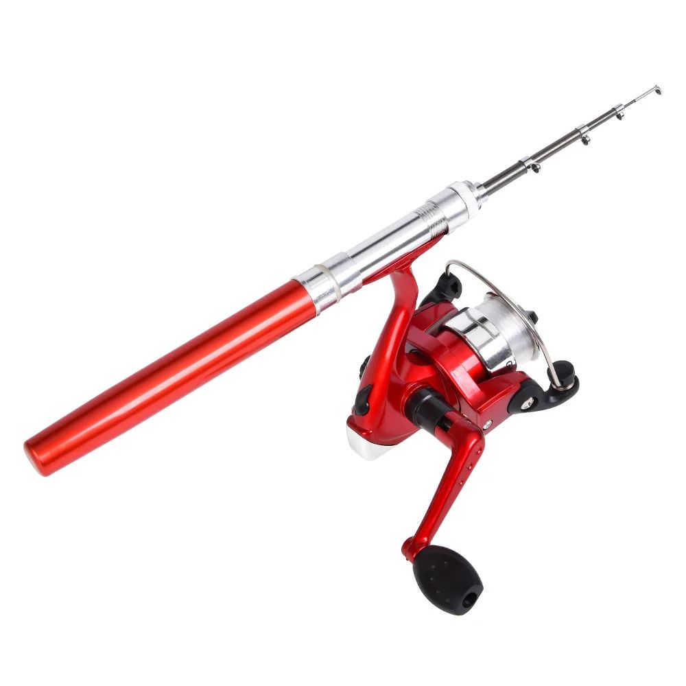 1set Pen Fishing Rod Spinning Wheel Fishing Wheel Portable Pocket Ice Fishing Rod Sea Rod  Gear Telescopic  canne a peche