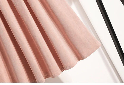 2025 Plus Size Pleated Skirts Solid Versatile Medium Length Skirt A-Line Maxi Gown Cover Autumn Winter New Half-length Skirt