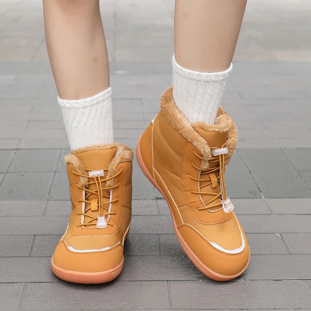 Women's Winter Snow Boots Fur Lined Barefoot Boots Wide Toe Box Ankle Booties Walking Boots Outdoor