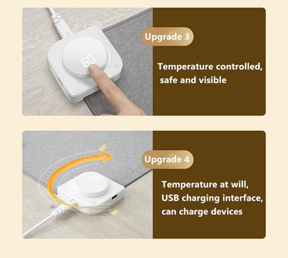 Intelligent Electric Heating Mouse Pad Winter Hand Warmer Computer Desk Heated Mat Office Desk Warming Pad Keyboard Table Mat