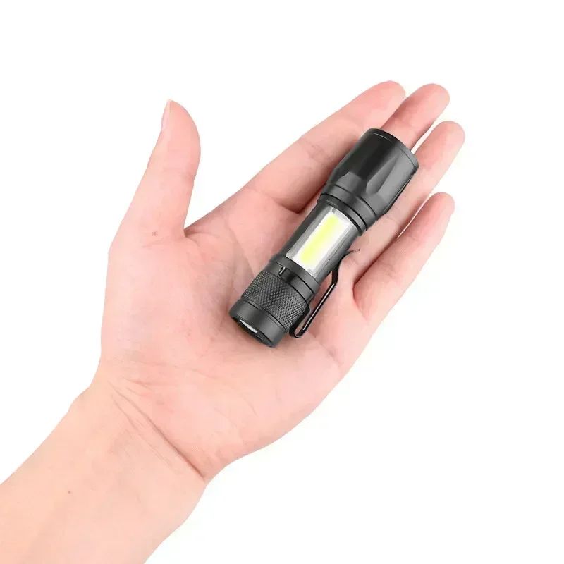 Portable Strong Light LED Flashlight Rechargeable Telescopic Zoom Torch Safety Emergency Light for Outdoor Camping Cycling Lamp