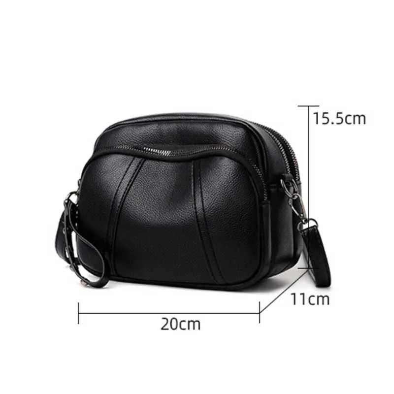 Fashion Soft Leather Crossbody Bags for Women 2025 Casual Female Multi Pocket Messenger Bags Retro Handbags Ladies Shoulder Bags