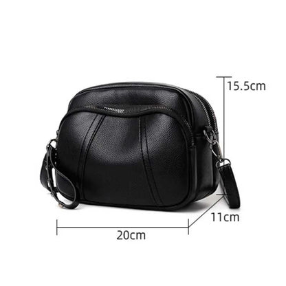 Fashion Soft Leather Crossbody Bags for Women 2025 Casual Female Multi Pocket Messenger Bags Retro Handbags Ladies Shoulder Bags