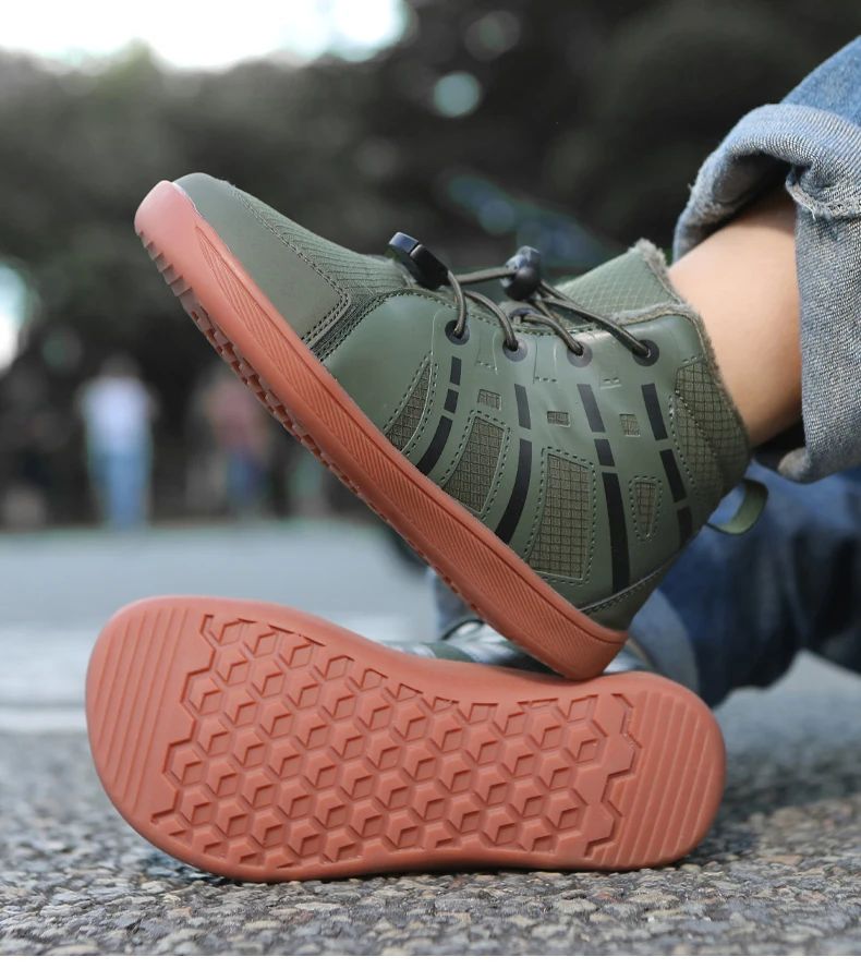 Fashion Kids Snow Boots Wide ToeBox Shoes Kid's Waterprof Barefoot Sneakers Boys Girls Warm Cotton Lightweight Non-slip Sneakers