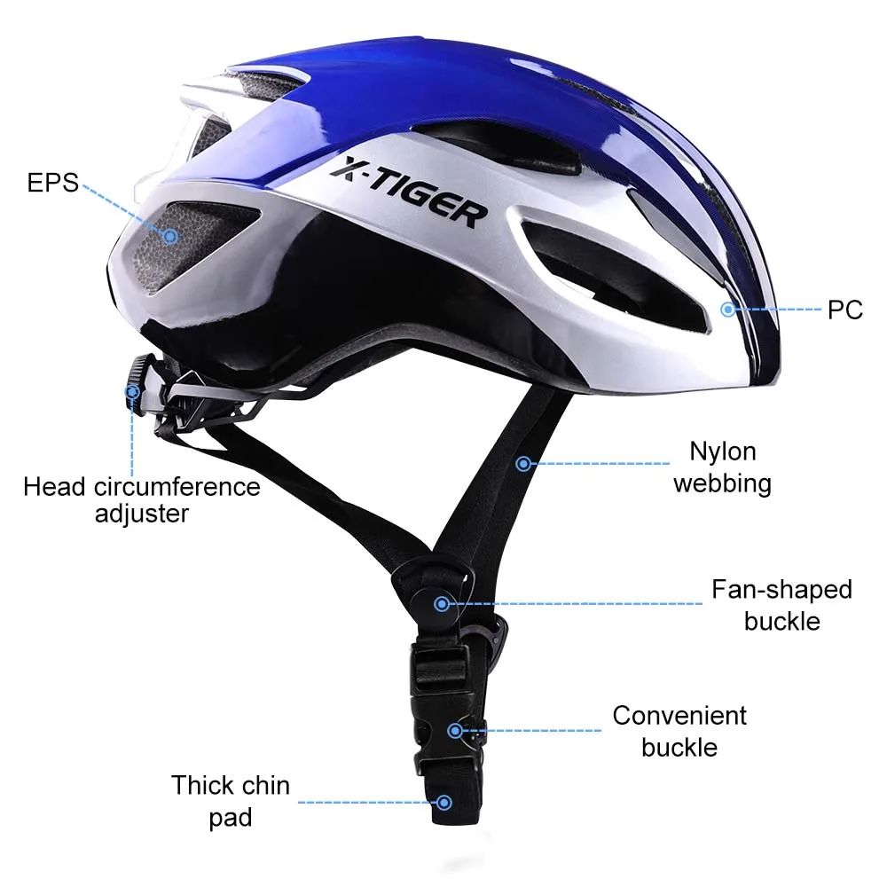 X-TIGER Bicycle Helmet Man Women Breathable Ultra-light One-piece Molding Helmets Shockproof Adjustable MTB Road Cycling Helmets