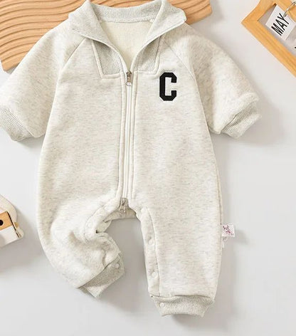 2024 Macacões de Bebê Outono Inverno Forro Grosso Macacões Meninos Forro de Pelúcia Roupas Infantis Roupa de Menino