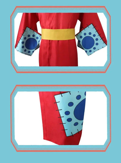 Anime Luffy Cosplay Costume, Wano Country Monkey Cosplay Kimono pour hommes adultes chapeau cardigan rouge, olympiques Halloween