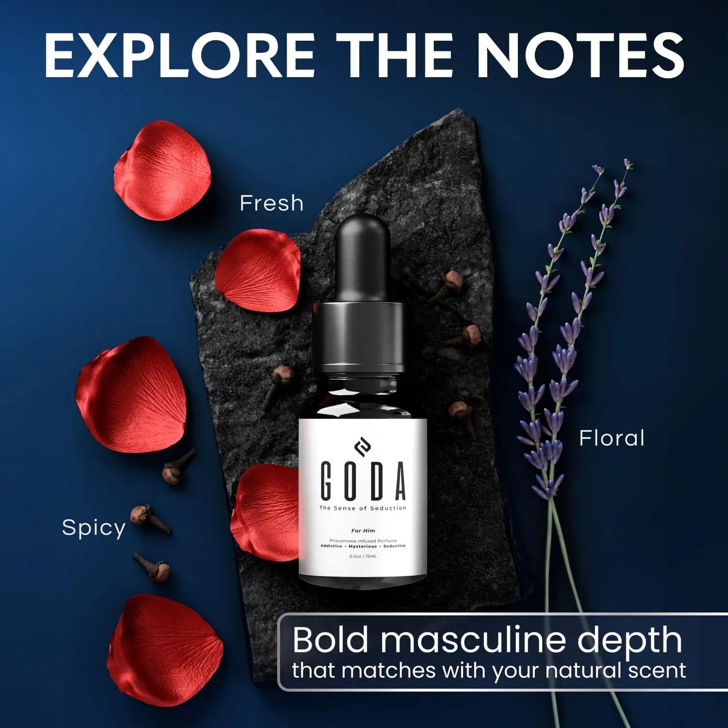 15ml Original Long-Lasting Women's Fragrances Jasmine and Rose Vegan Cruelty-Free GODA Pheromones Perfume for Women The