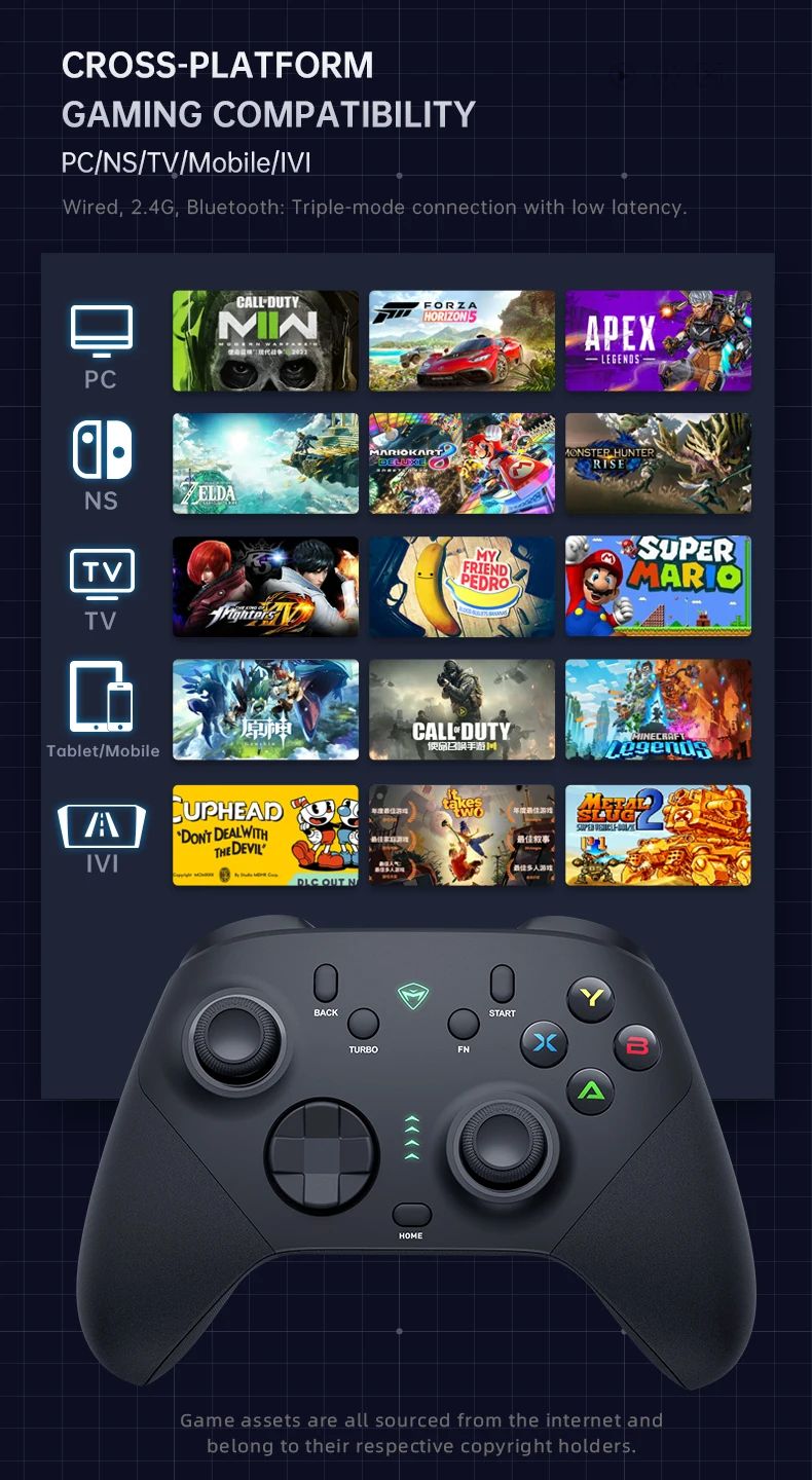 G6 Pro Tri Mode Gamepad Wireless Controller for PC Nintendo Switch 2 Hall Effect Joystick Polling Rate MACHENIKE Game Controller