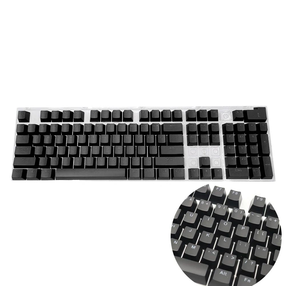 Novo conjunto de teclas de teclado mecânico de 104 unidades, substituição OEM retroiluminada, teclas roxas brancas de ABS para teclado Cherry MX de 61/87/104 teclas