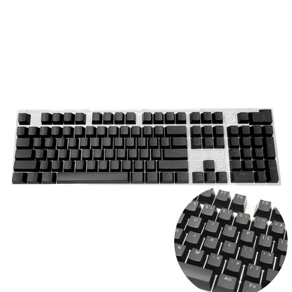 Novo conjunto de teclas de teclado mecânico de 104 unidades, substituição OEM retroiluminada, teclas roxas brancas de ABS para teclado Cherry MX de 61/87/104 teclas