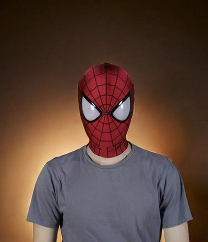 Homem-Aranha Cosplay Máscara Eletrônica de Olhos Móveis Homem-Aranha 1:1 Brinquedos com Controle Remoto para Adultos e Crianças de Presente