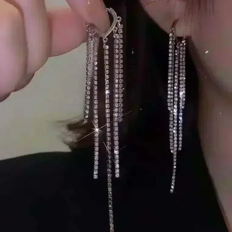 Nova Tendência de Moda Design Exclusivo Elegante e Requintado Brincos Retangulares de Zircônia Para Mulheres Joias Festa de Casamento Presentes Premium