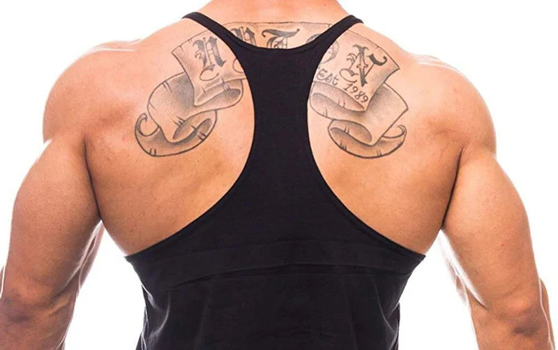 Gym Bodybuilding Fitness Vests Mens Running Sport Cotton Tank Tops Summer Breathable Sleeveless Y Back Suspender Belt Undershirt