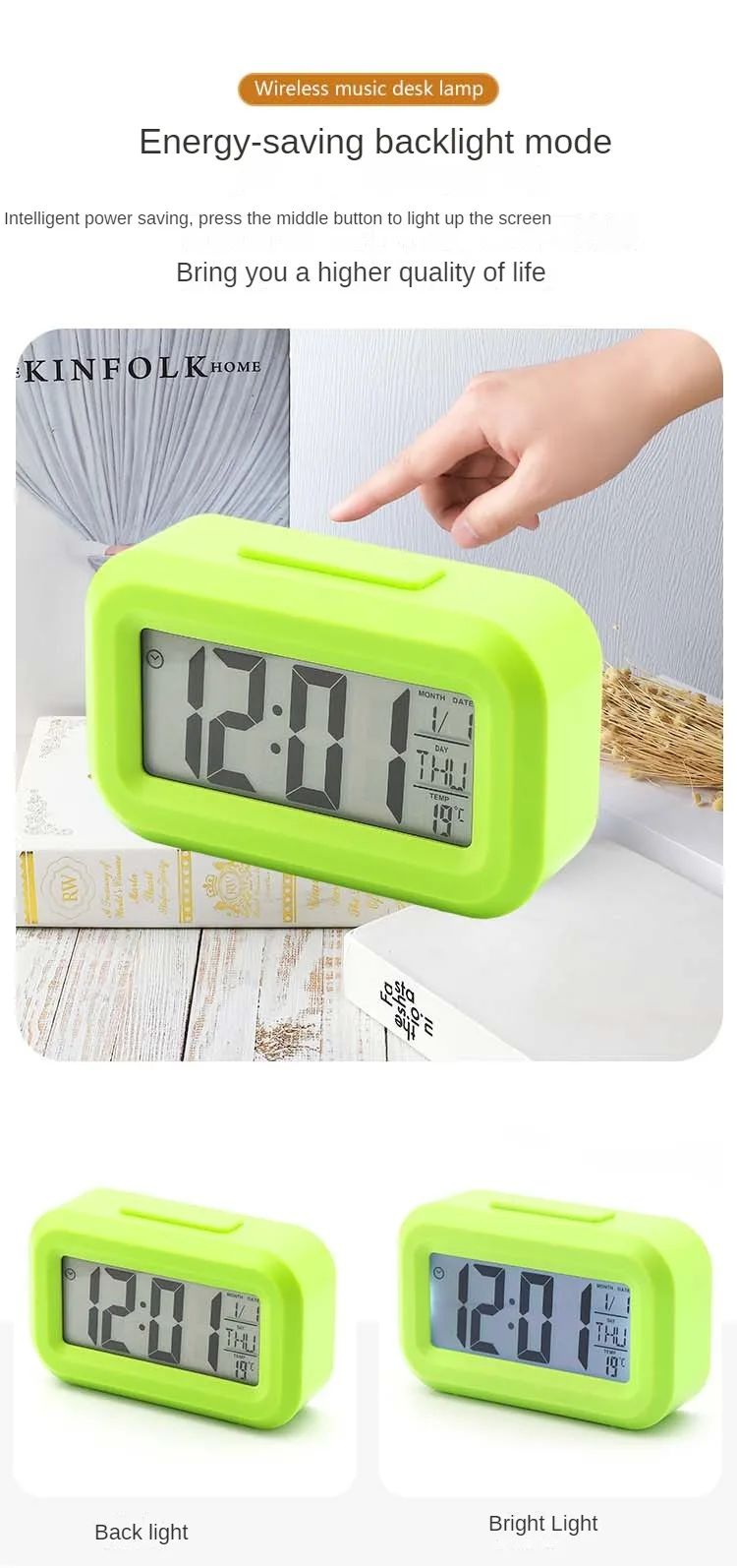 Desk Decorations Table Clock Bedroom Decoration Led Digital Alarm Clock Data Times Calendar Electronic Multi-function Desktop